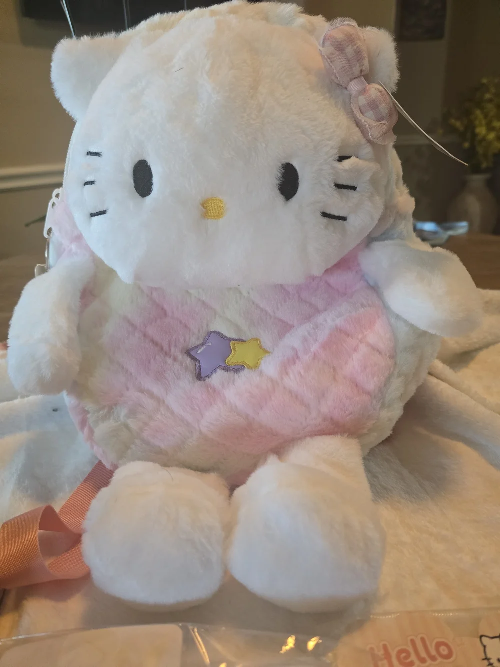 Hello Kitty Kids Plush Backpack and Accessory Set - Pink & White